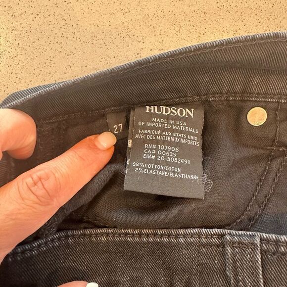 Hudson Jeans Women's Size 27 Riley Crop Black Grommet Button Fly - Picture 8 of 15
